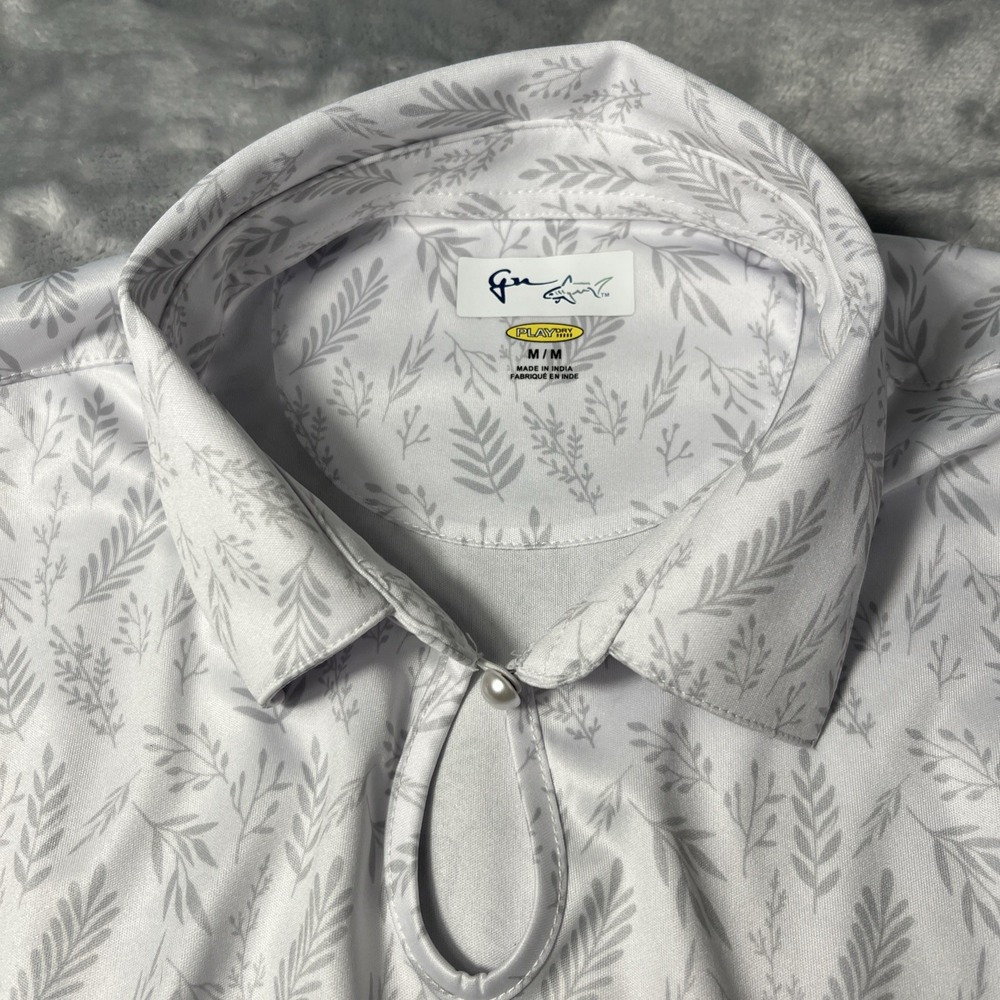 Women's Greg Norman Size Med. Sleeveless Nature Print Polo Golf Shirt